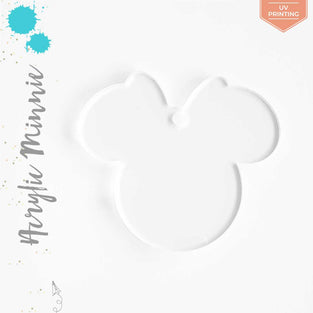 UV Printing Acrylic Keychains Mouse Head with Ribbon