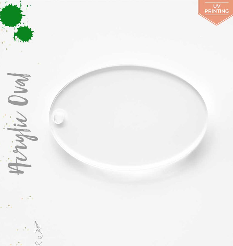 UV Printing Acrylic Keychains Oval