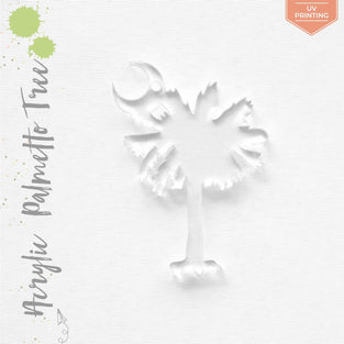 UV Printing Acrylic Keychains Palmetto Tree