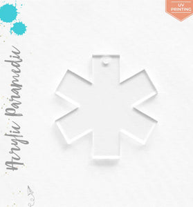 UV Printing Acrylic Keychains Paramedic Symbol