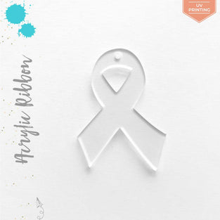 UV Printing Acrylic Keychains Ribbon Symbol