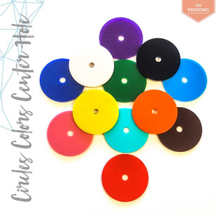 UV Printing Acrylic Circle Colors With 1/4" Center Hole (Package.Price)