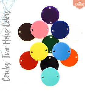 UV Printing Acrylic Circle Two Holes in Colors (Package.Price)