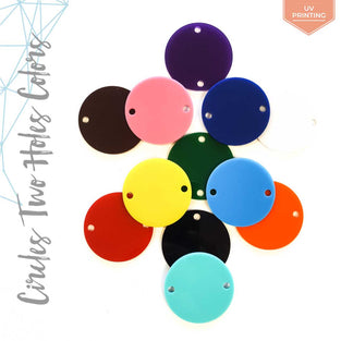 UV Printing Acrylic Circle Two Holes in Colors (Package.Price)