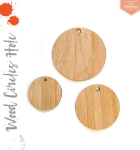 UV Printing Wood Circles With Hole 3/16" Thick (Package.Price)