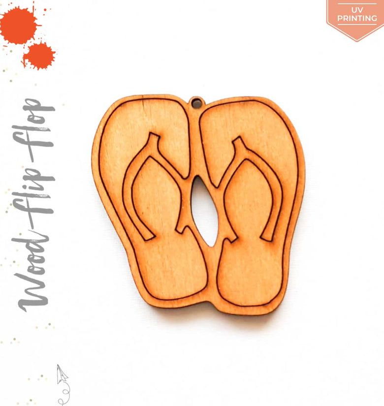 UV Printing Wood Keychain Flip Flop Pair (Package.Price)