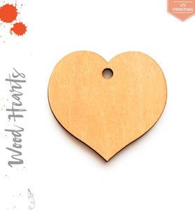 UV Printing Wood Keychain Hearts Center Hole (Package.Price)