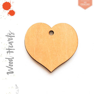 UV Printing Wood Keychain Hearts Center Hole (Package.Price)