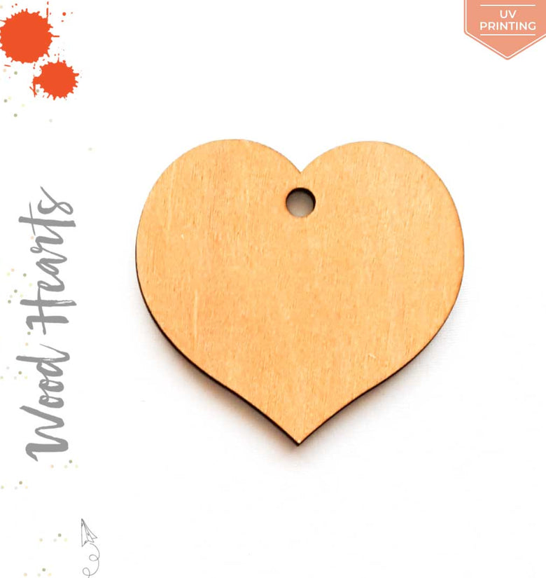 UV Printing Wood Keychain Hearts Center Hole (Package.Price)