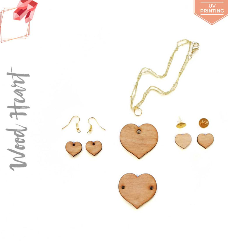 UV Printing Wood Jewelry Hearts (Package.Price)