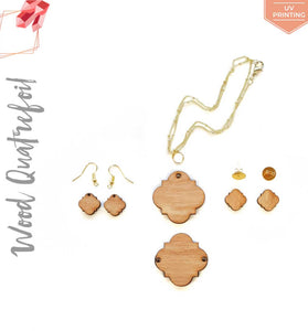 UV Printing Wood Jewelry Quatrefoil (Package.Price)
