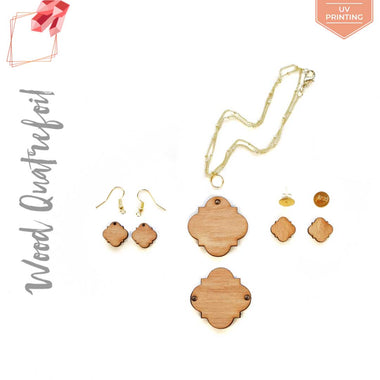 UV Printing Wood Jewelry Quatrefoil (Package.Price)