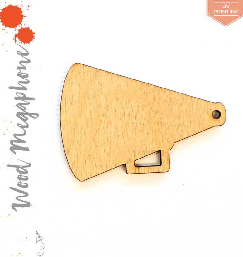 UV Printing Wood Keychain Megaphone (Package.Price)