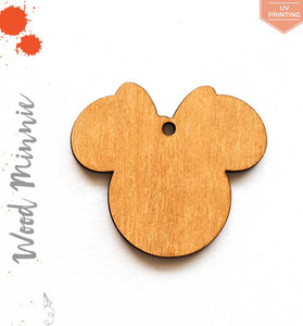 UV Printing Wood Keychain Mouse Head with Ribbon (Package.Price)