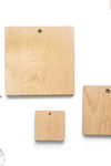 UV Printing Wood Square 3/16" Thick With Hole (Package.Price)