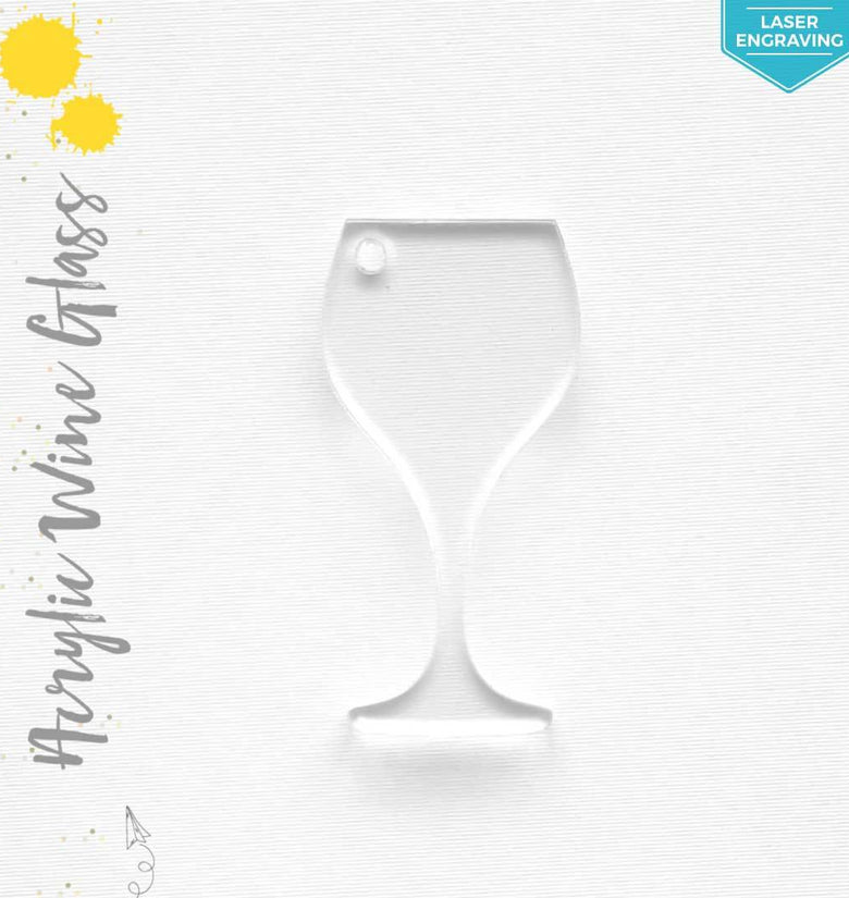 Laser Engraving Acrylic Keychains Wine Glass