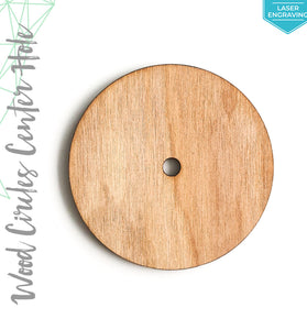 Laser Engraving Wood Circles With Center Hole 3/16" Thick (Package.Price)