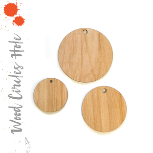Wood Circles With Hole 3/16" Thick (Package.Price)