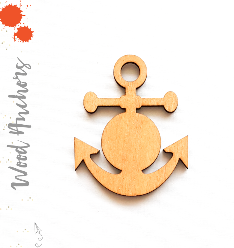 Wood Keychain Anchors Package.Price Soto Laser Cutting