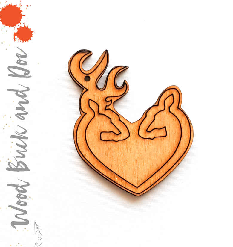 Wood Keychain Buck & Doe (Package.Price)