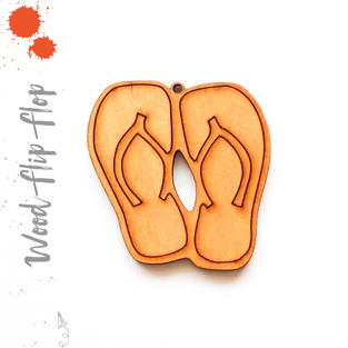 Wood Keychain Flip Flop Pair (Package.Price)