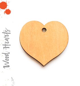 Wood Keychain Hearts Center Hole (Package.Price)