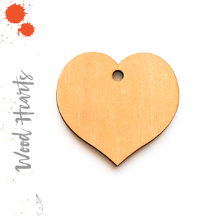 Wood Keychain Hearts Center Hole (Package.Price)