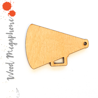 Wood Keychain Megaphone (Package.Price)