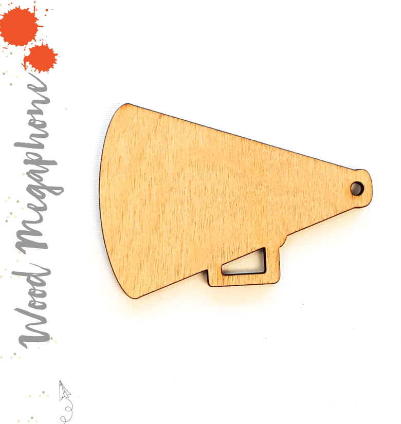 Wood Keychain Megaphone (Package.Price)