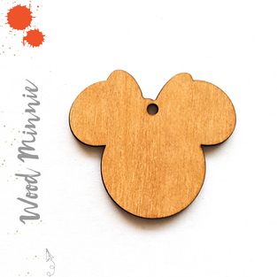 Wood Keychain Mouse Head with Ribbon (Package.Price)