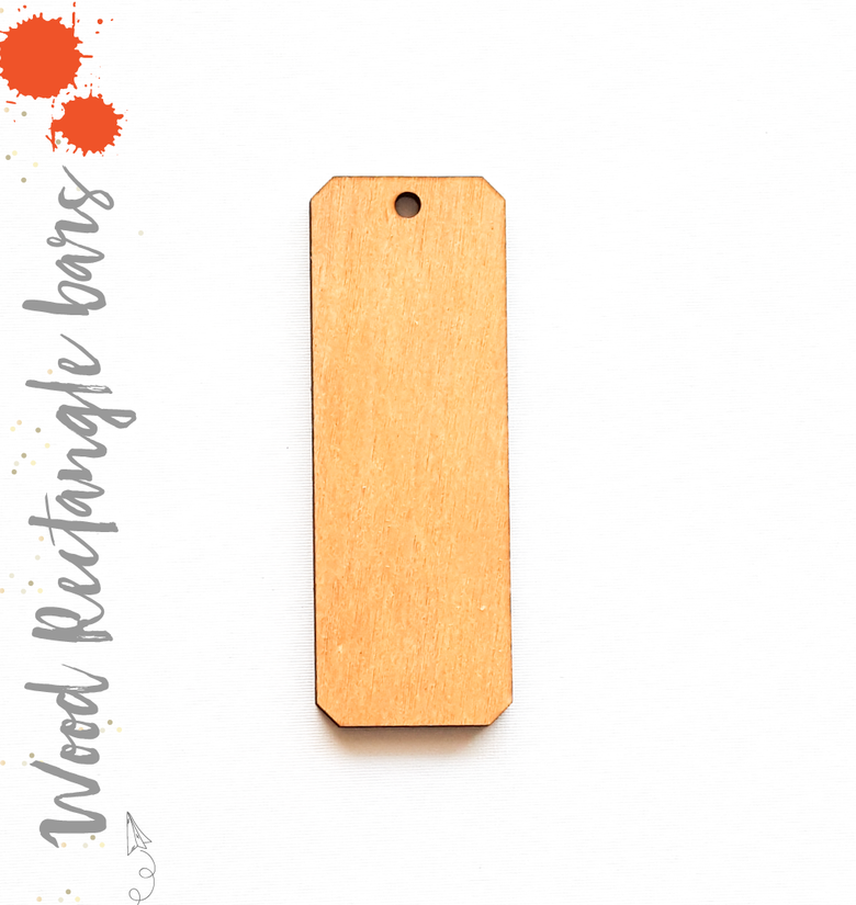 Wood Keychains Rectangle Bars - Corners (Package.Price)