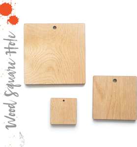 Wood Square 3/16" Thick With Hole (Package.Price)