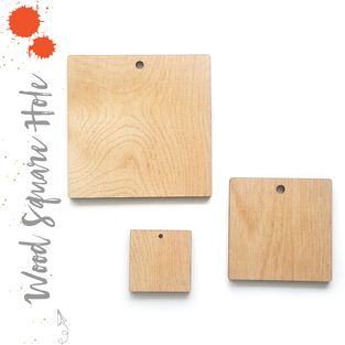 Wood Square 3/16" Thick With Hole (Package.Price)