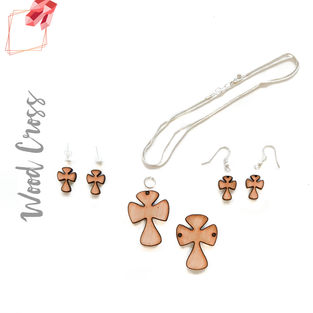 Wood Jewelry Cross Rounded (Package.Price)