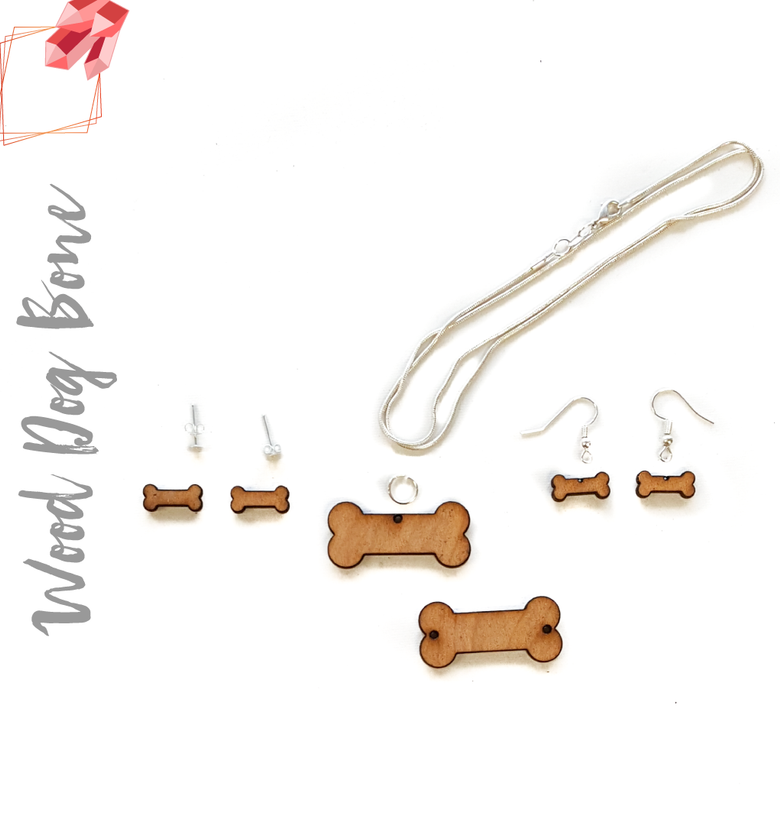 Wood Jewelry Dog Bone (Package.Price)