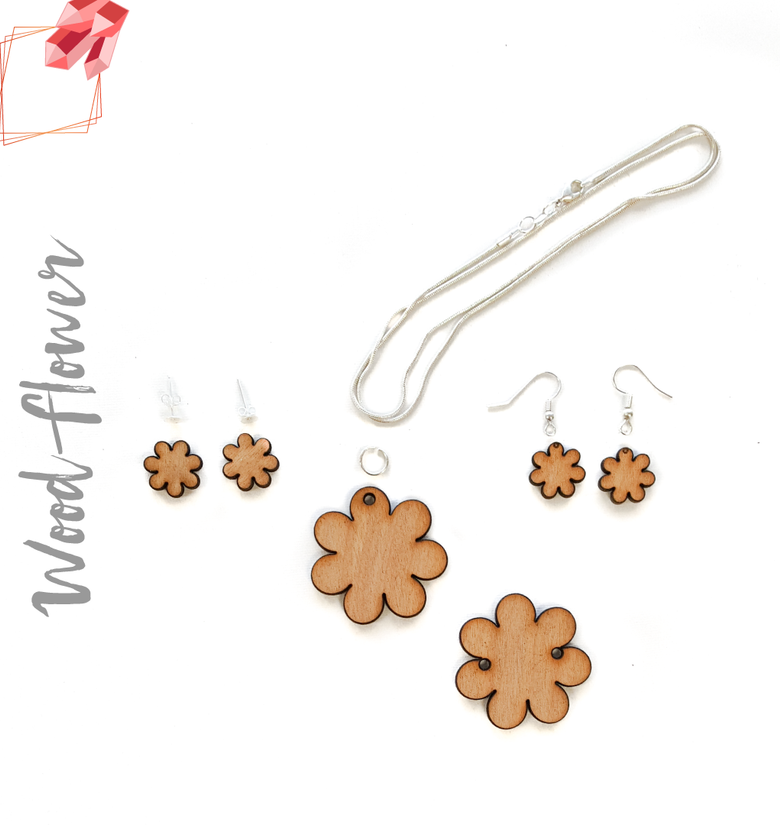 Wood Jewelry Flower (Package.Price)