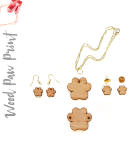 Wood Jewelry Paw Print (Package.Price)