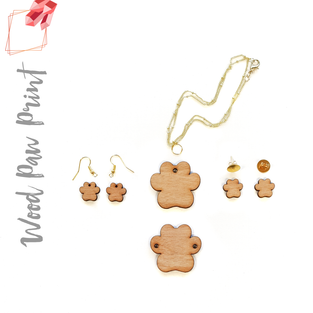 Wood Jewelry Paw Print (Package.Price)