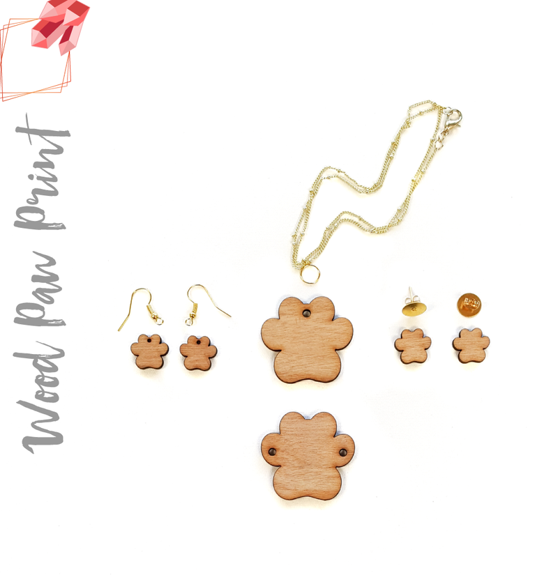 Wood Jewelry Paw Print (Package.Price)