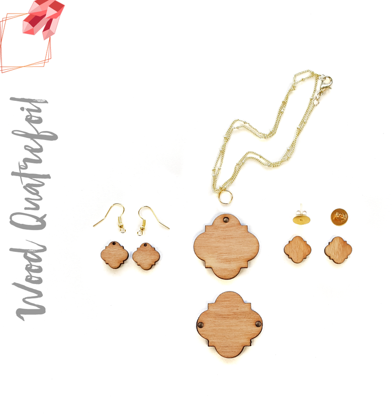 Wood Jewelry Quatrefoil (Package.Price)