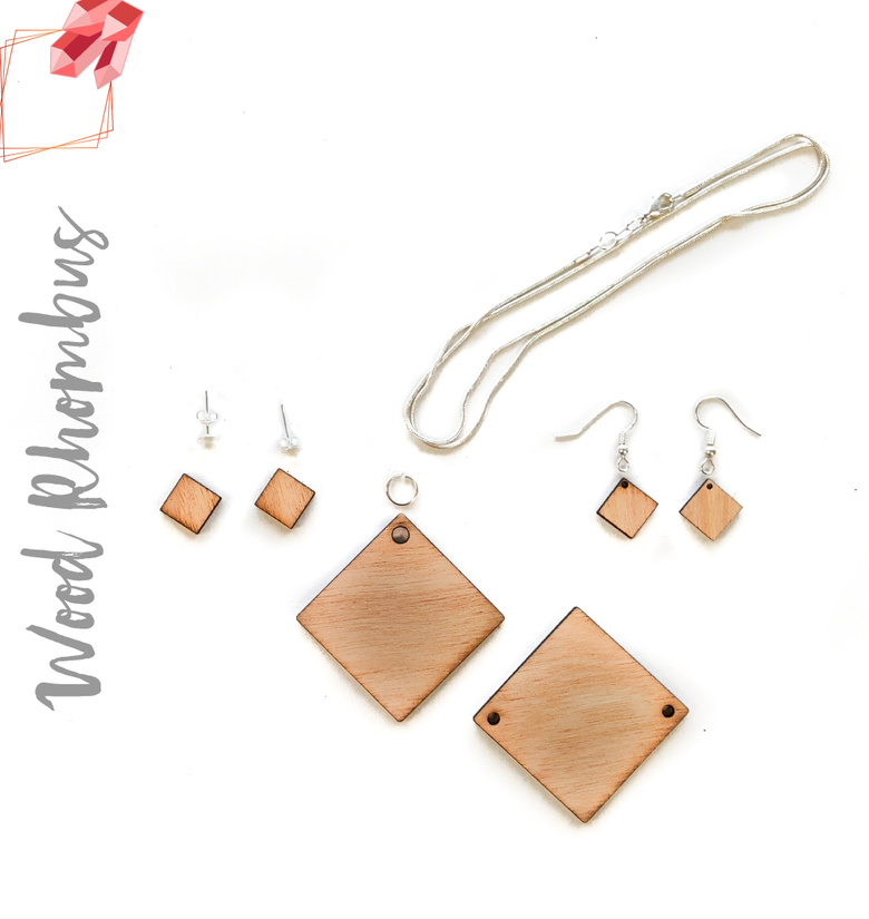 Wood Jewelry Rhombus (Package.Price)