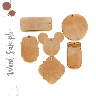 Wood Keychains Samples (Package 24 Units)