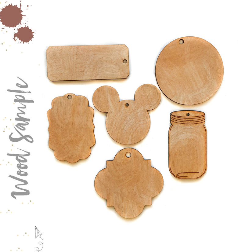 Wood Keychains Samples (Package 24 Units)