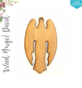 Laser Engraving Wood Christmas Ornaments Angel David