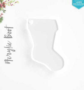 Laser Engraving Acrylic Christmas Ornaments Boot