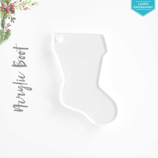 Laser Engraving Acrylic Christmas Ornaments Boot