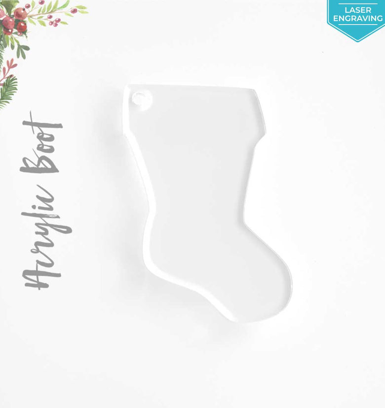 Laser Engraving Acrylic Christmas Ornaments Boot