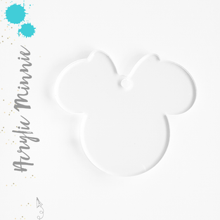 Acrylic Keychains Mouse Head with Ribbon