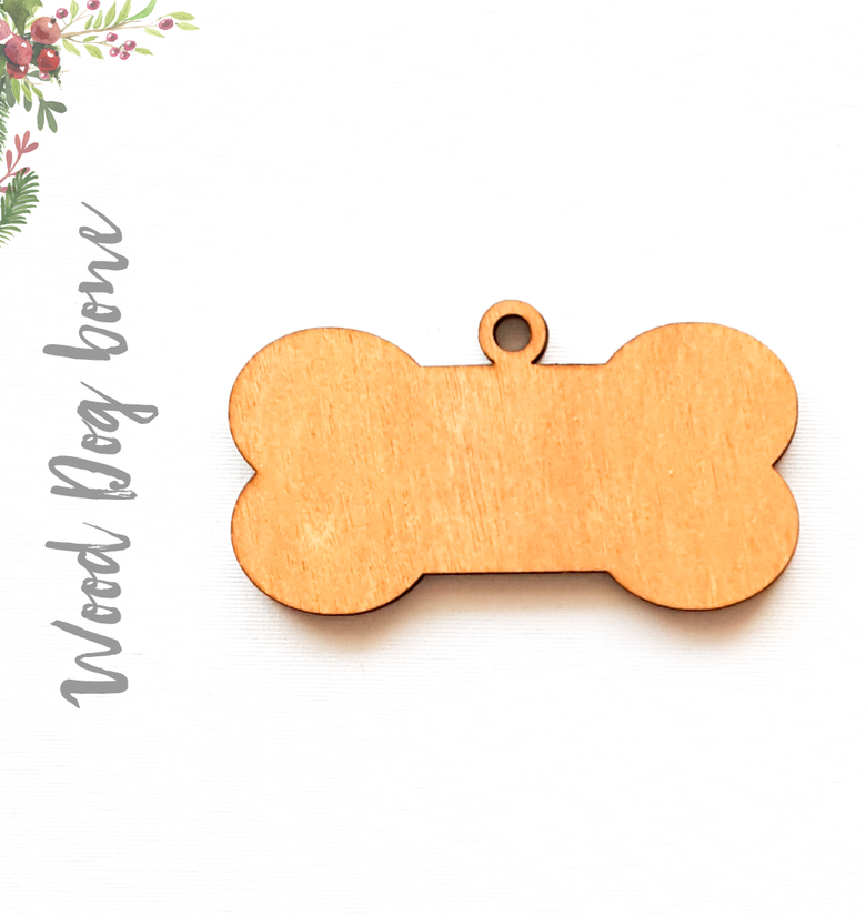 Wood Christmas Ornaments Dog Bone Soto  (Package.Price)